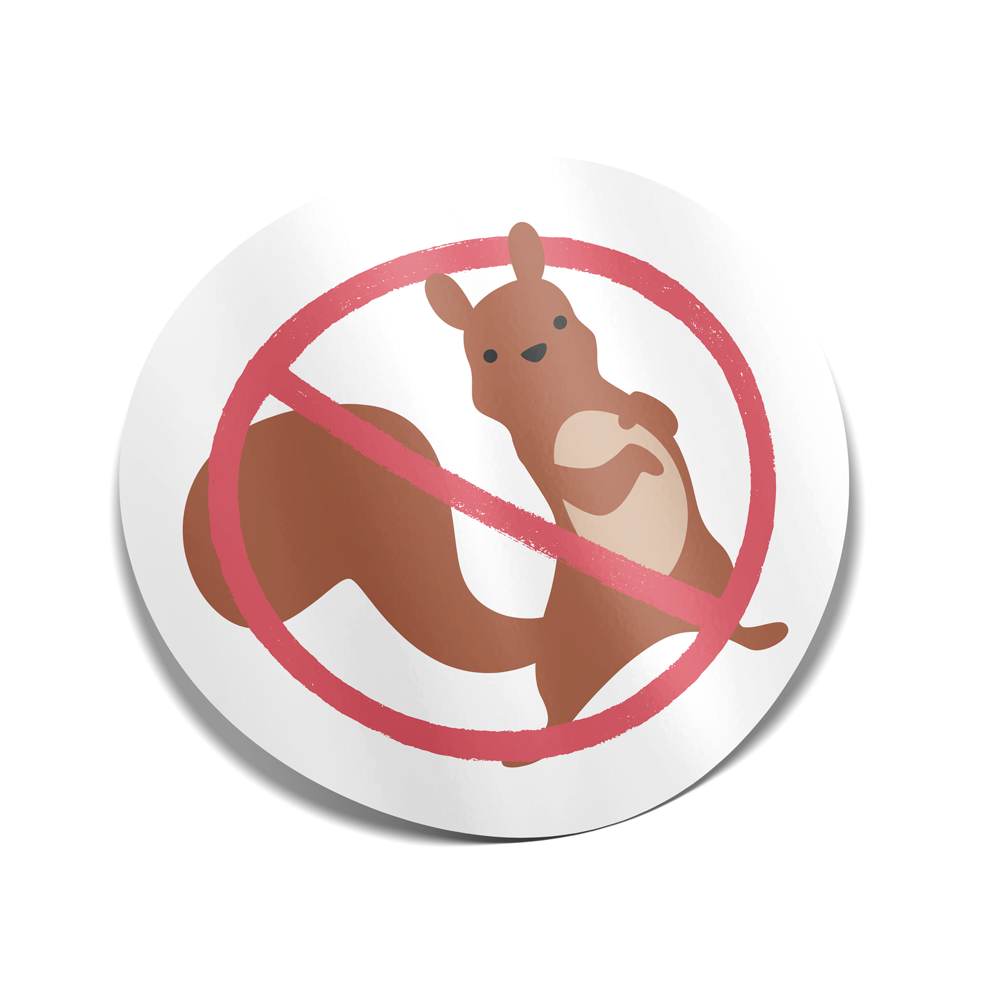 a cute cartoon squirrel with the symbol for no overlaid