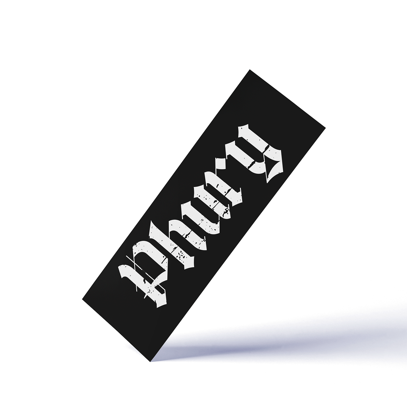 a black bookmark with "Phury" written in white, distressed, gothic text over a white background