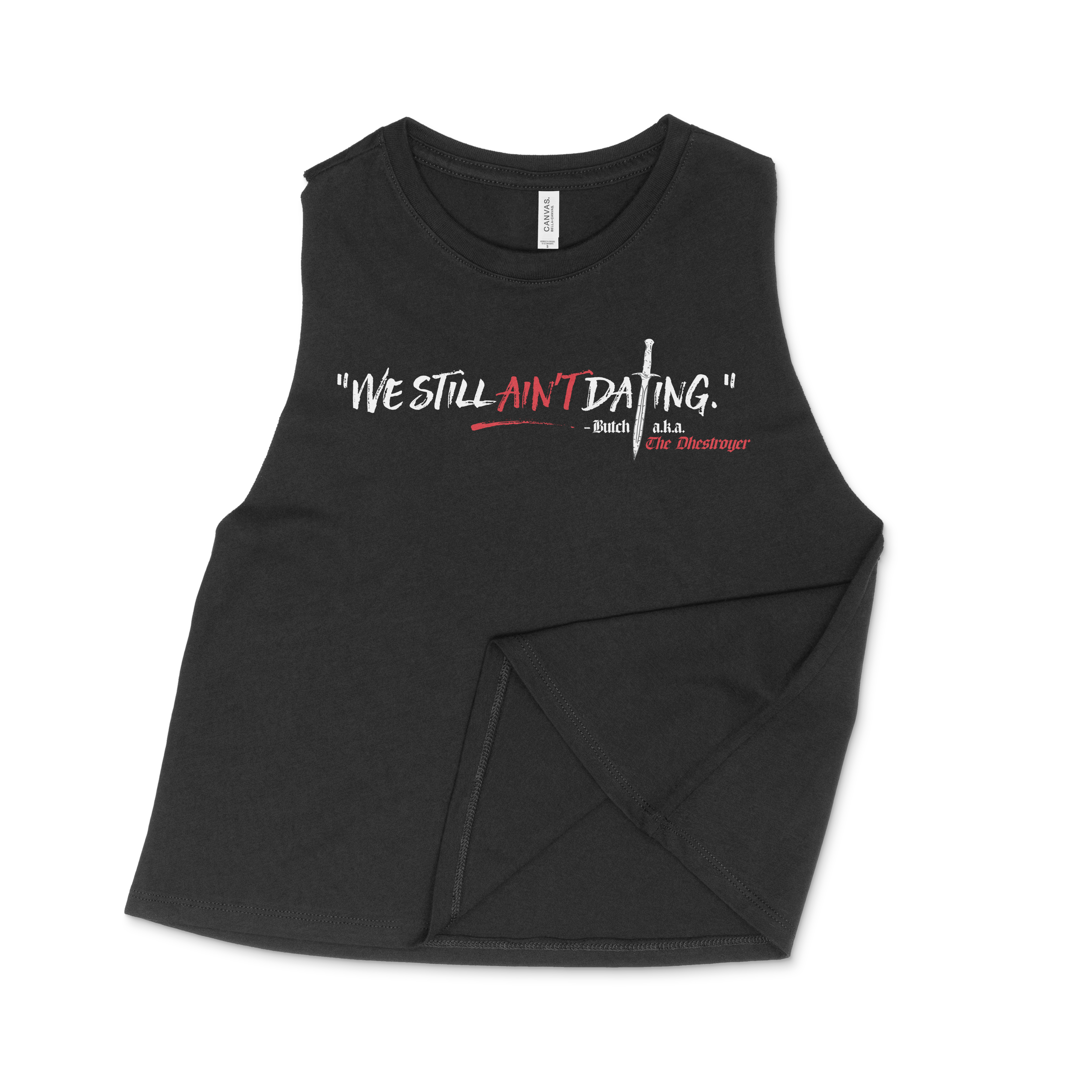 "We Still Ain't Dating" Women's Cropped Racerback Tank