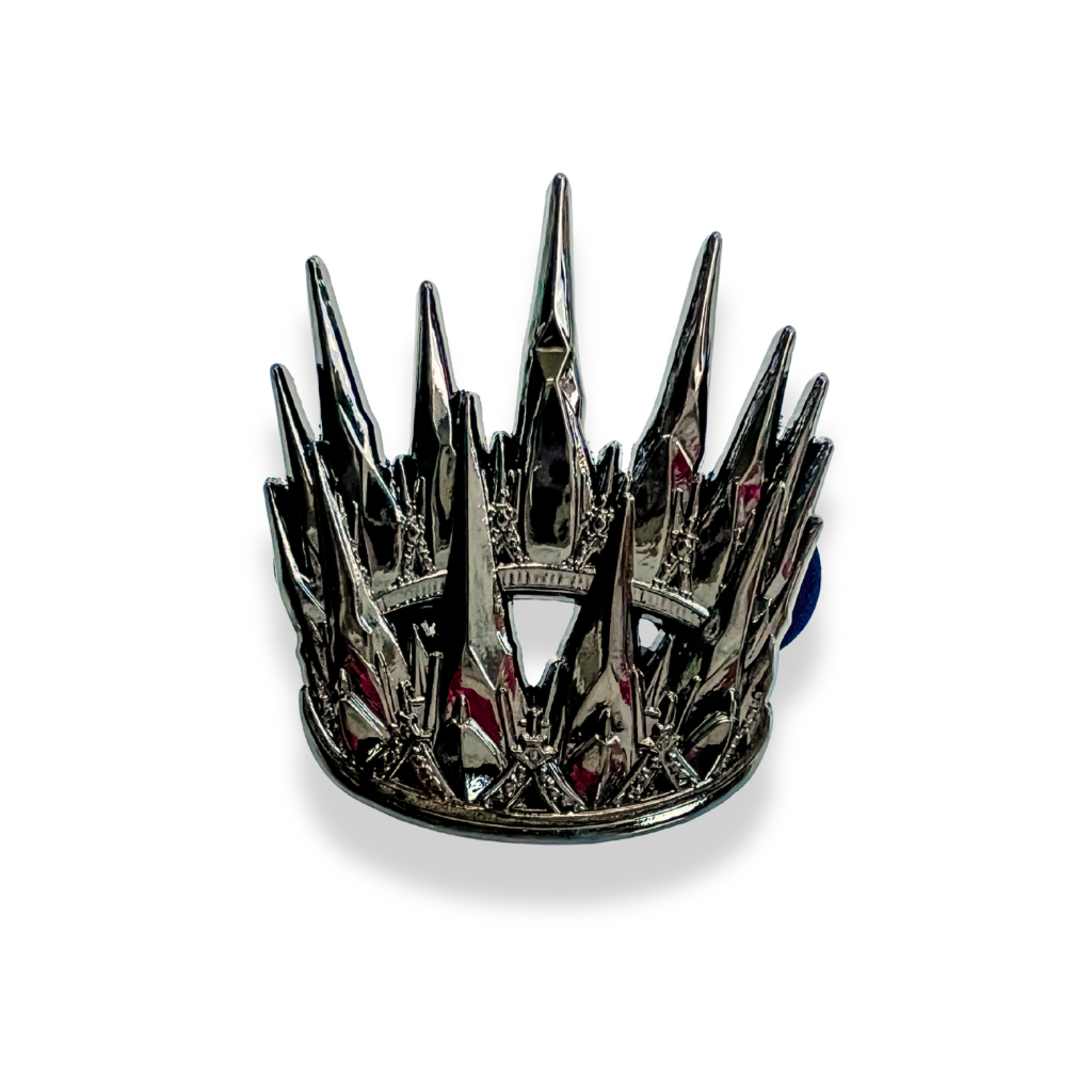 Decorative crown with spiky design on a white background