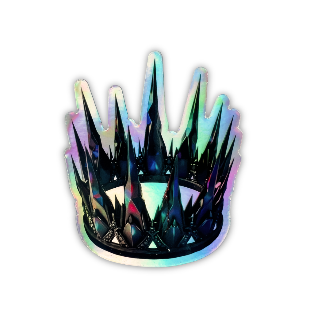“Crown of War and Shadow" Holographic Sticker