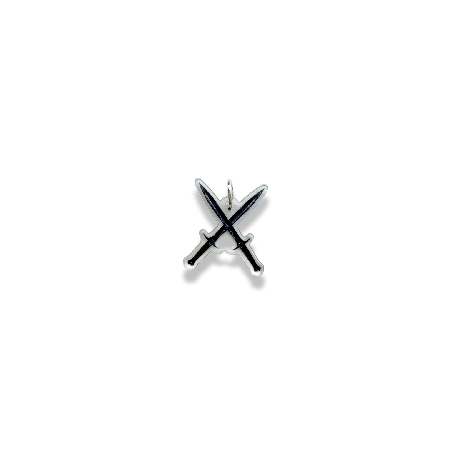 "Crossed Daggers" Acrylic Kindle Charm with Phone Tether