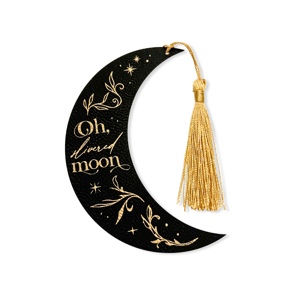 "Oh Slivered Moon" Faux Leather Bookmark